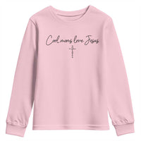 Cool Moms Love Jesus Youth Sweatshirt Christian Mom Floral Mama Mothers Day