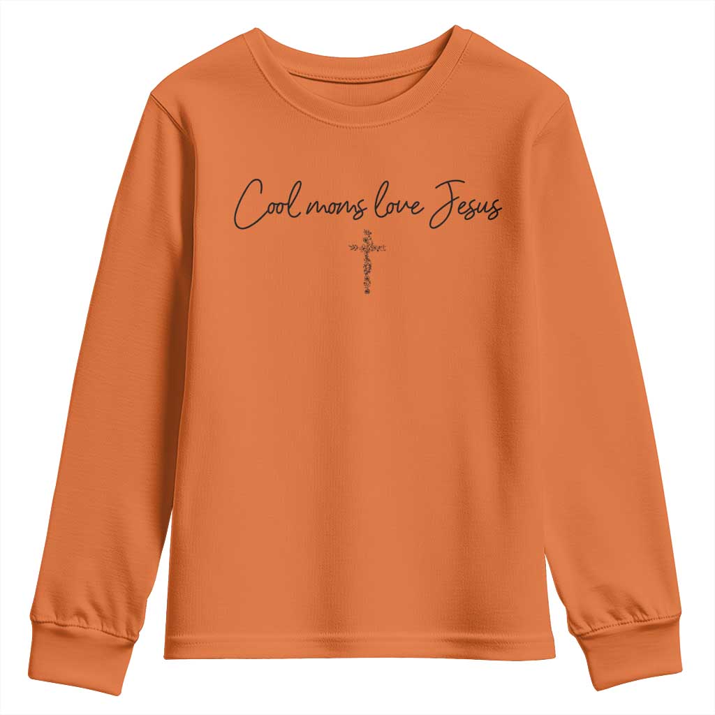 Cool Moms Love Jesus Youth Sweatshirt Christian Mom Floral Mama Mothers Day