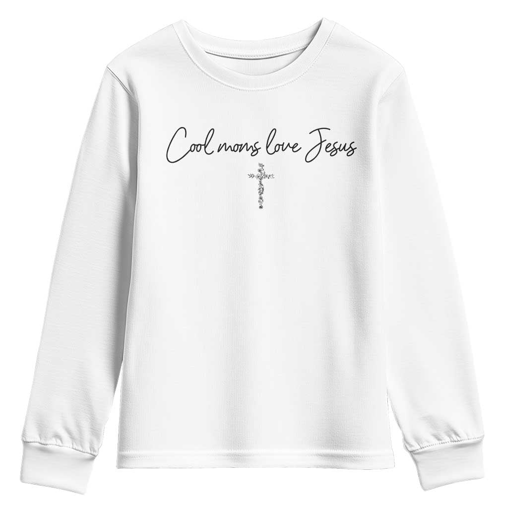 Cool Moms Love Jesus Youth Sweatshirt Christian Mom Floral Mama Mothers Day