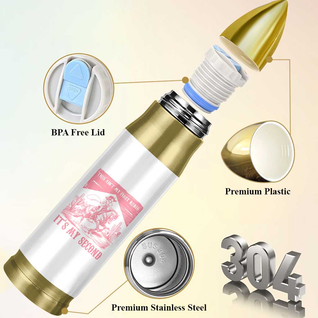 Toddler Baby Girl 2nd Birthday Bullet Tumbler This Aint My First Rodeo Its My Second - Wonder Print Shop