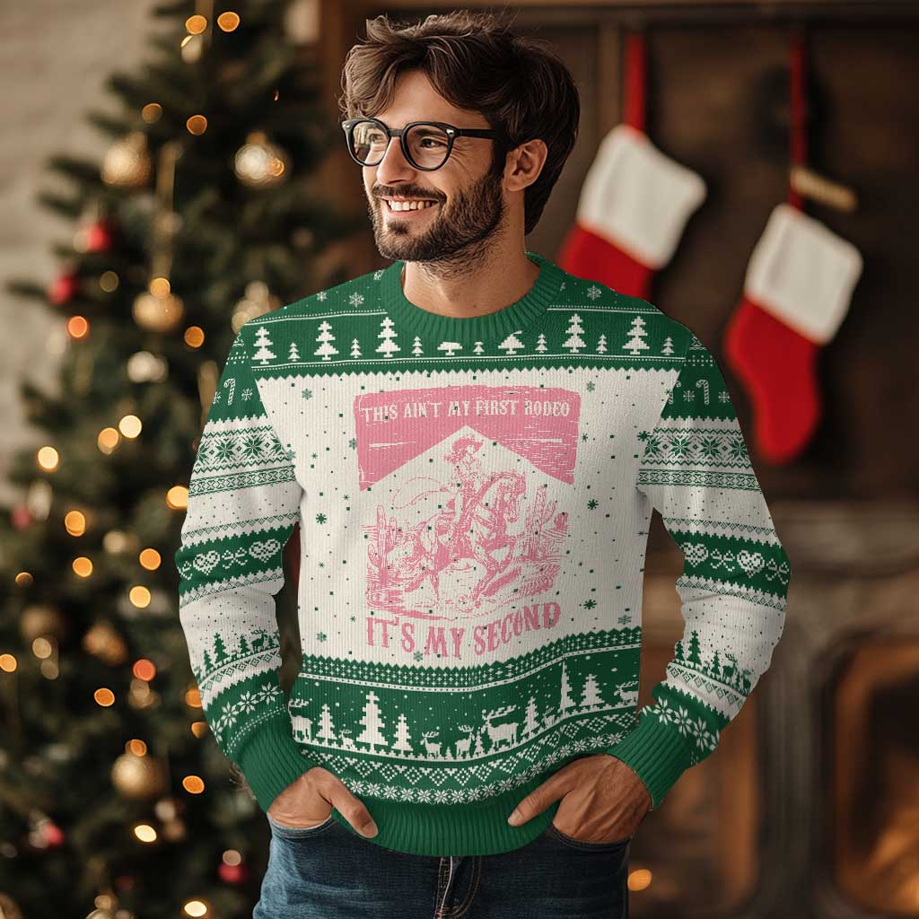 Toddler Baby Girl 2nd Birthday Ugly Christmas Sweater This Aint My First Rodeo Its My Second - Wonder Print Shop