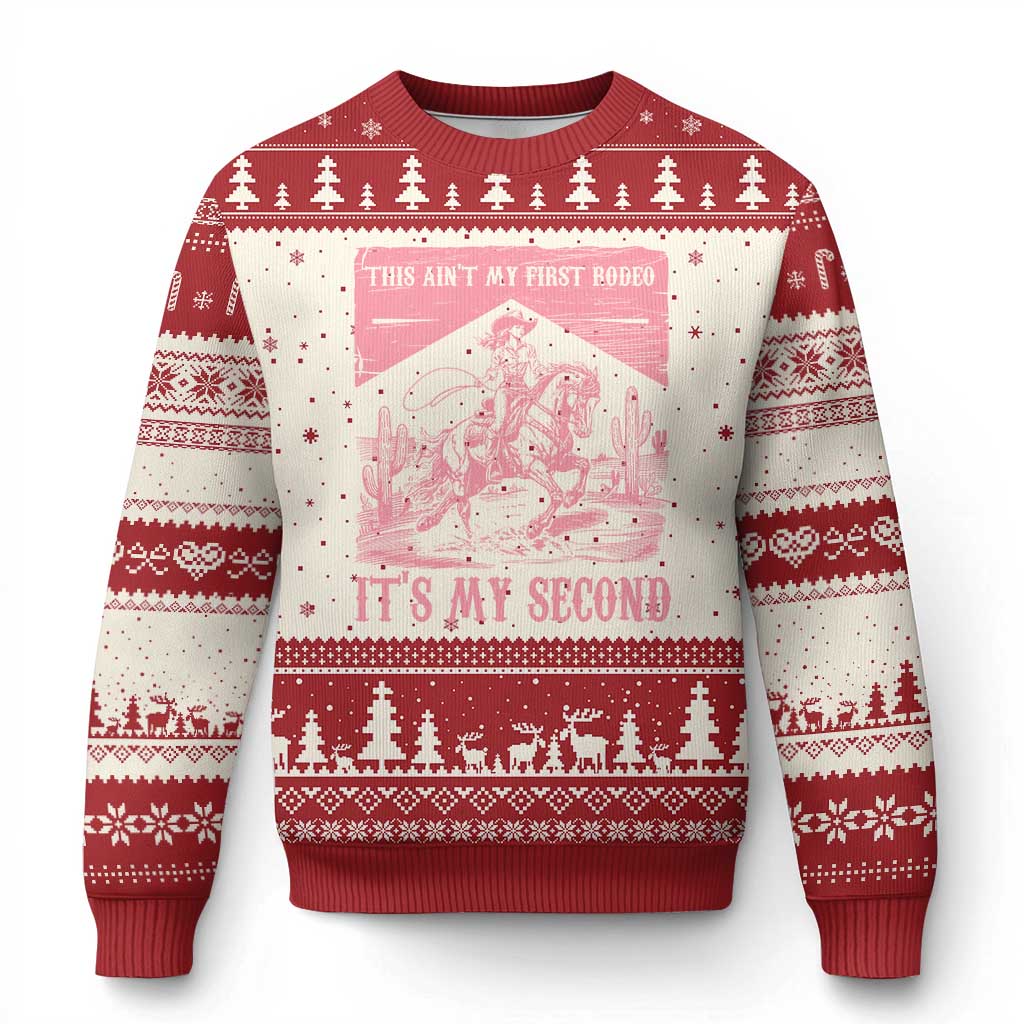 Toddler Baby Girl 2nd Birthday Ugly Christmas Sweater This Aint My First Rodeo Its My Second - Wonder Print Shop
