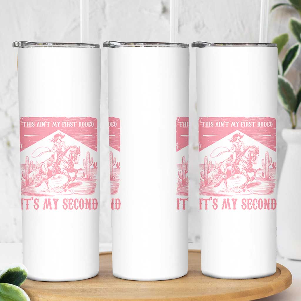 Toddler Baby Girl 2nd Birthday Skinny Tumbler This Aint My First Rodeo Its My Second - Wonder Print Shop
