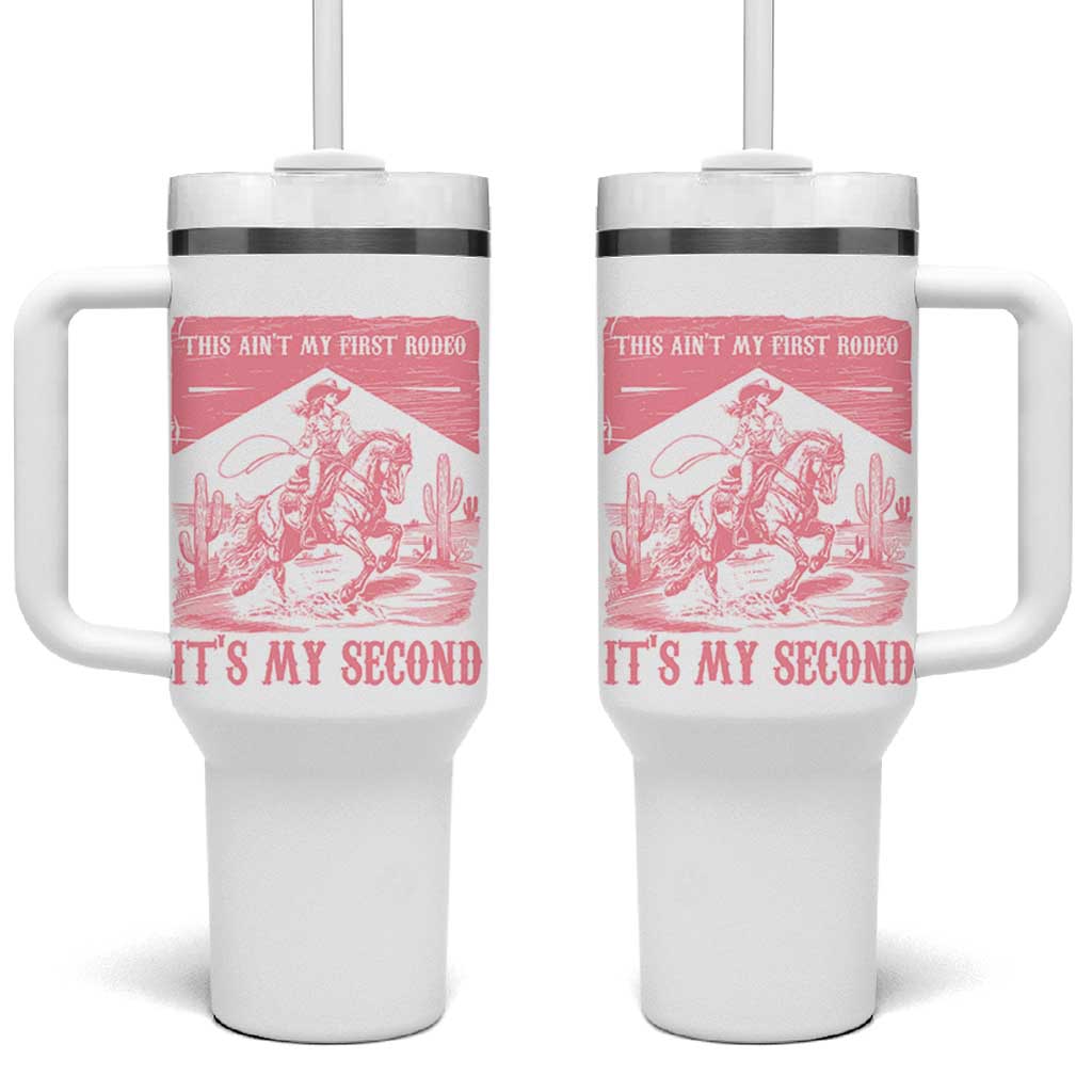 Toddler Baby Girl 2nd Birthday Tumbler With Handle This Aint My First Rodeo Its My Second - Wonder Print Shop