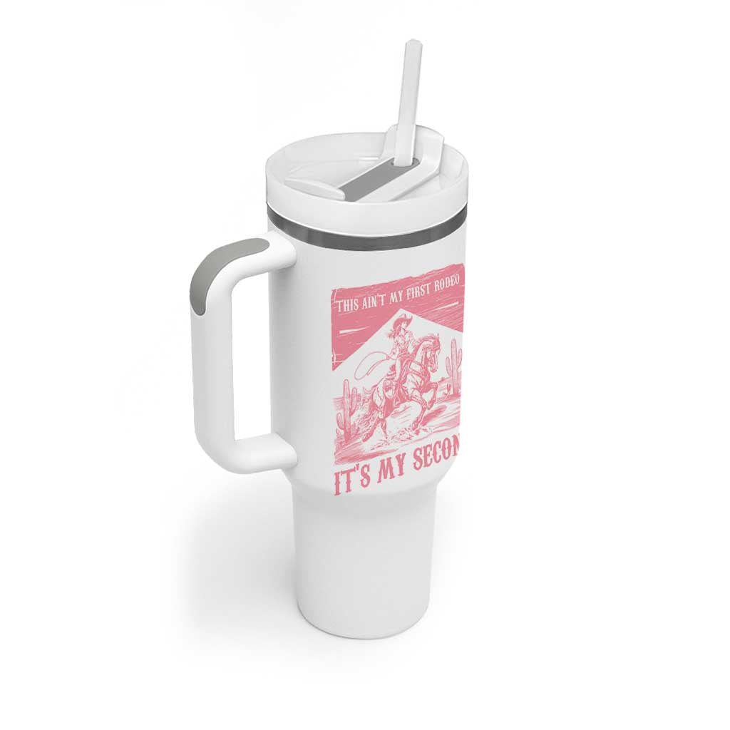 Toddler Baby Girl 2nd Birthday Tumbler With Handle This Aint My First Rodeo Its My Second - Wonder Print Shop