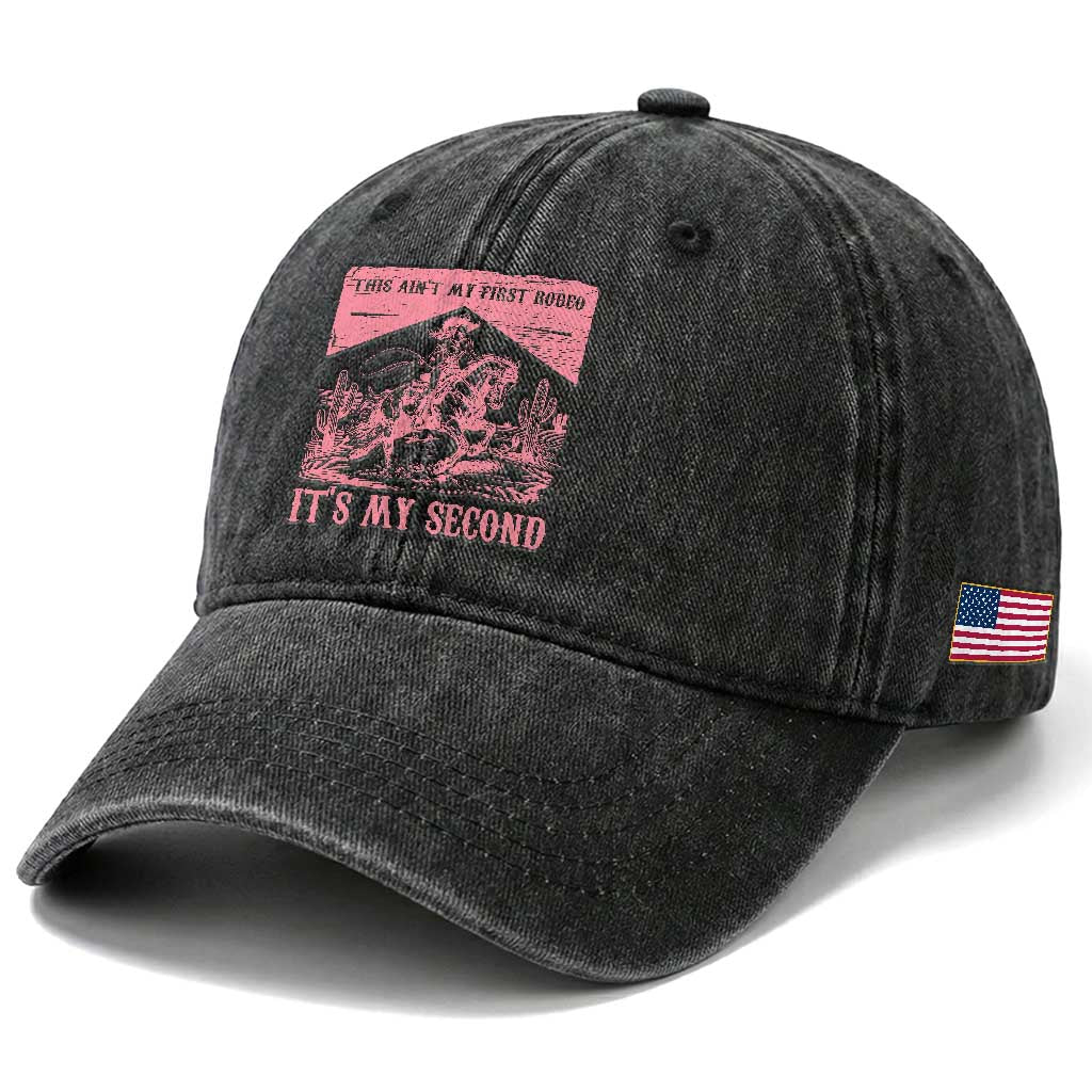 Toddler Baby Girl 2nd Birthday Washed Cotton Baseball Cap This Aint My First Rodeo Its My Second