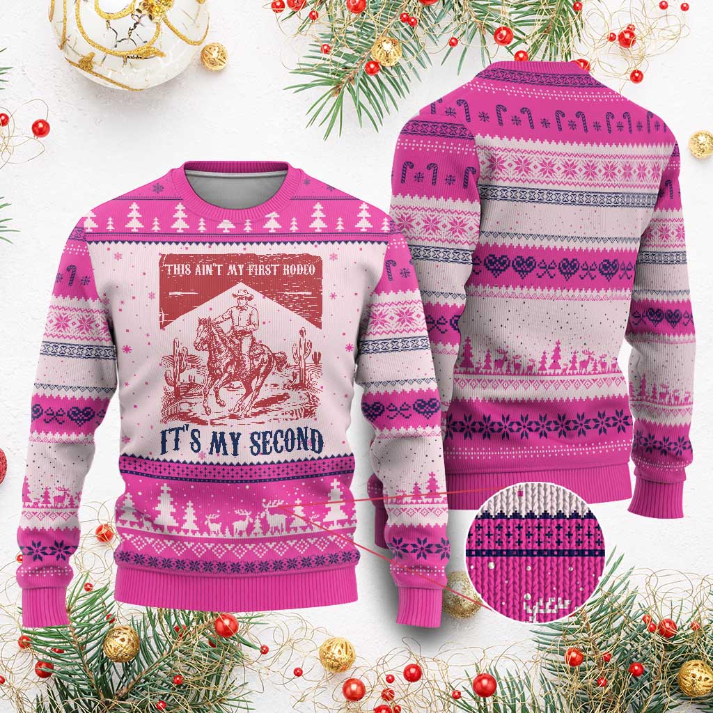 Toddler Baby Boy 2nd Birthday Ugly Christmas Sweater This Aint My First Rodeo Its My Second - Wonder Print Shop