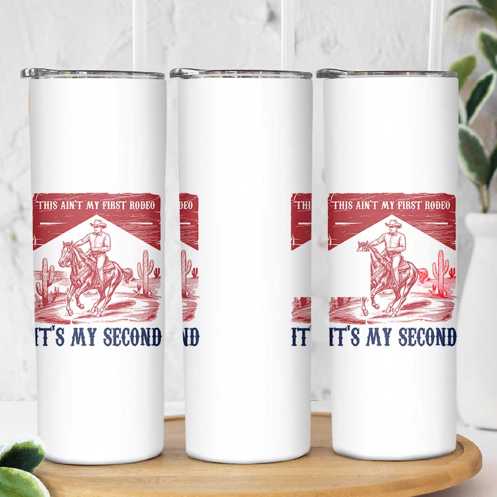 Toddler Baby Boy 2nd Birthday Skinny Tumbler This Aint My First Rodeo Its My Second - Wonder Print Shop