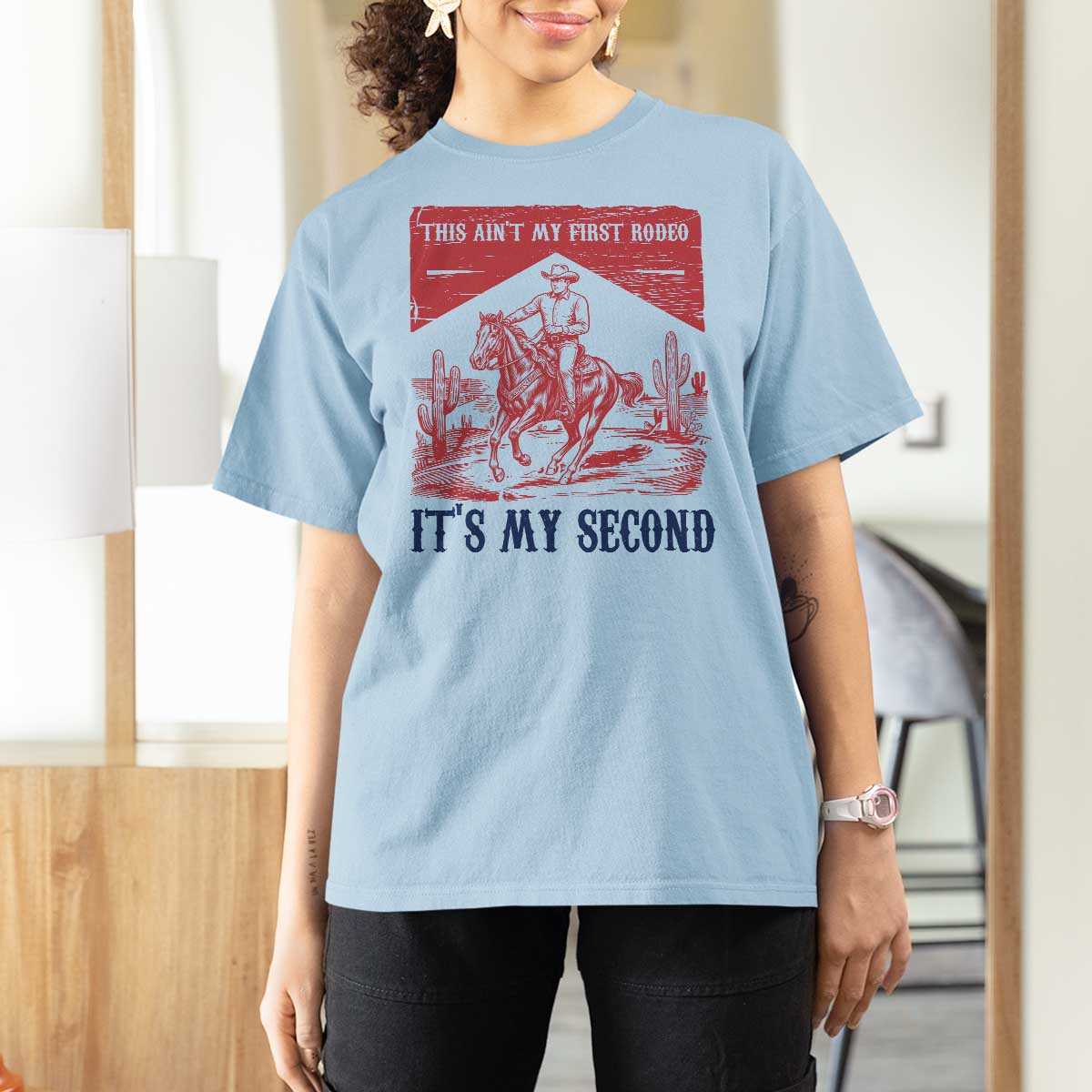 Toddler Baby Boy 2nd Birthday T Shirt For Women This Aint My First Rodeo Its My Second - Wonder Print Shop