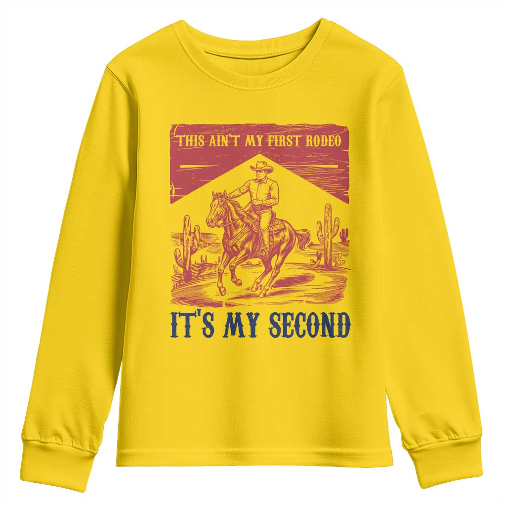 Toddler Baby Boy 2nd Birthday Youth Sweatshirt This Aint My First Rodeo Its My Second - Wonder Print Shop