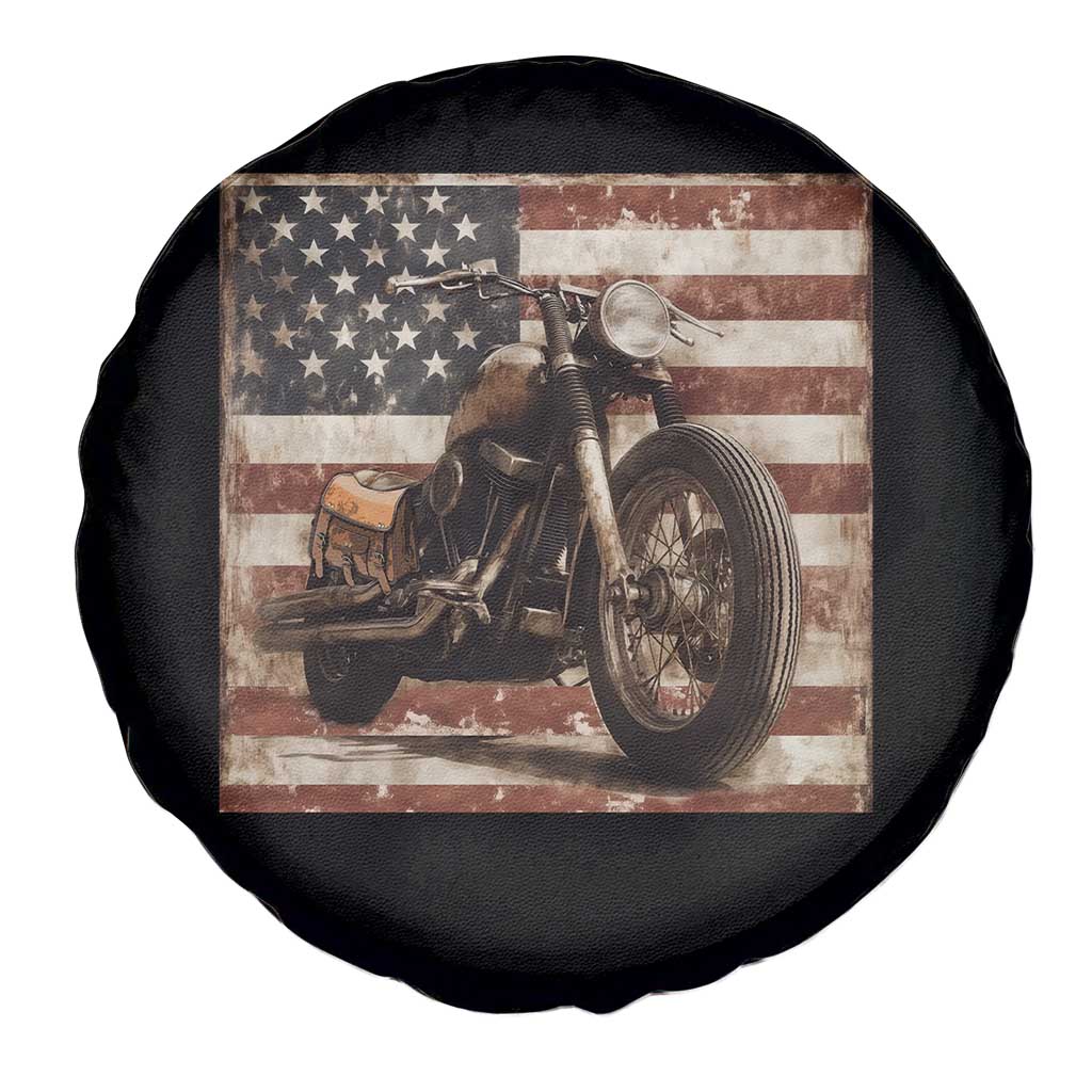 American Flag Motorcycle Spare Tire Cover Vintage Retro Biker USA 4th of July - Wonder Print Shop