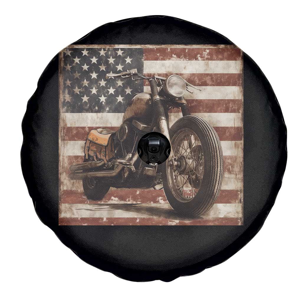 American Flag Motorcycle Spare Tire Cover Vintage Retro Biker USA 4th of July - Wonder Print Shop
