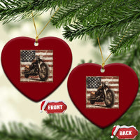 American Flag Motorcycle Ceramic Ornament Vintage Retro Biker USA 4th of July - Wonder Print Shop