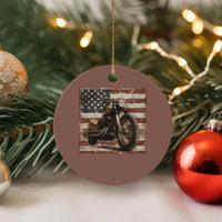 American Flag Motorcycle Ceramic Ornament Vintage Retro Biker USA 4th of July - Wonder Print Shop