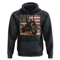 American Flag Motorcycle Hoodie Vintage Retro Biker USA 4th of July - Wonder Print Shop