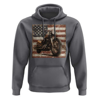 American Flag Motorcycle Hoodie Vintage Retro Biker USA 4th of July - Wonder Print Shop