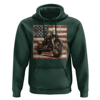 American Flag Motorcycle Hoodie Vintage Retro Biker USA 4th of July - Wonder Print Shop