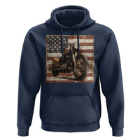 American Flag Motorcycle Hoodie Vintage Retro Biker USA 4th of July - Wonder Print Shop