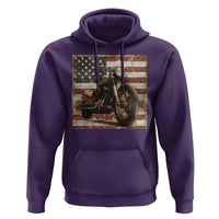 American Flag Motorcycle Hoodie Vintage Retro Biker USA 4th of July - Wonder Print Shop