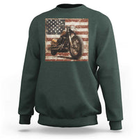 American Flag Motorcycle Sweatshirt Vintage Retro Biker USA 4th of July - Wonder Print Shop