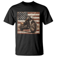 American Flag Motorcycle T Shirt Vintage Retro Biker USA 4th of July - Wonder Print Shop