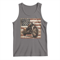 American Flag Motorcycle Tank Top Vintage Retro Biker USA 4th of July - Wonder Print Shop