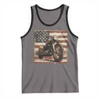American Flag Motorcycle Tank Top Vintage Retro Biker USA 4th of July - Wonder Print Shop