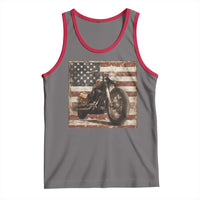 American Flag Motorcycle Tank Top Vintage Retro Biker USA 4th of July - Wonder Print Shop
