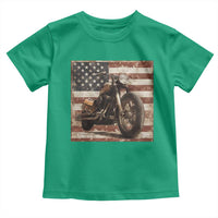 American Flag Motorcycle Toddler T Shirt Vintage Retro Biker USA 4th of July - Wonder Print Shop