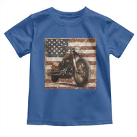 American Flag Motorcycle Toddler T Shirt Vintage Retro Biker USA 4th of July - Wonder Print Shop