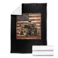 American Flag Quad 4 Wheeler Throw Blanket Vintage Retro Cool ATV Quadrider Off Road Clothing - Wonder Print Shop
