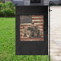 American Flag Quad 4 Wheeler Garden Flag Vintage Retro Cool ATV Quadrider Off Road Clothing - Wonder Print Shop