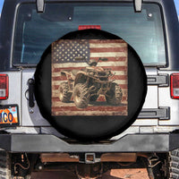 American Flag Quad 4 Wheeler Spare Tire Cover Vintage Retro Cool ATV Quadrider Off Road Clothing - Wonder Print Shop