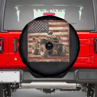 American Flag Quad 4 Wheeler Spare Tire Cover Vintage Retro Cool ATV Quadrider Off Road Clothing - Wonder Print Shop