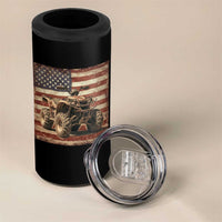 American Flag Quad 4 Wheeler 4 in 1 Can Cooler Tumbler Vintage Retro Cool ATV Quadrider Off Road Clothing - Wonder Print Shop