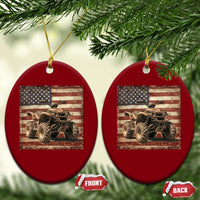 American Flag Quad 4 Wheeler Ceramic Ornament Vintage Retro Cool ATV Quadrider Off Road Clothing - Wonder Print Shop