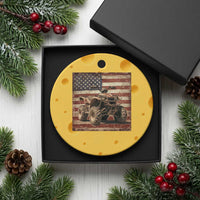 American Flag Quad 4 Wheeler Ceramic Ornament Vintage Retro Cool ATV Quadrider Off Road Clothing - Wonder Print Shop