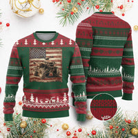 American Flag Quad 4 Wheeler Ugly Christmas Sweater Vintage Retro Cool ATV Quadrider Off Road Clothing - Wonder Print Shop