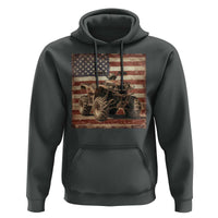 American Flag Quad 4 Wheeler Hoodie Vintage Retro Cool ATV Quadrider Off Road Clothing - Wonder Print Shop
