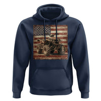 American Flag Quad 4 Wheeler Hoodie Vintage Retro Cool ATV Quadrider Off Road Clothing - Wonder Print Shop