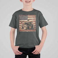 American Flag Quad 4 Wheeler T Shirt For Kid Vintage Retro Cool ATV Quadrider Off Road Clothing - Wonder Print Shop