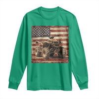 American Flag Quad 4 Wheeler Long Sleeve Shirt Vintage Retro Cool ATV Quadrider Off Road Clothing - Wonder Print Shop