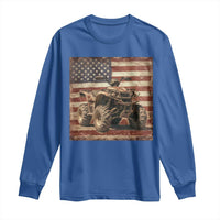 American Flag Quad 4 Wheeler Long Sleeve Shirt Vintage Retro Cool ATV Quadrider Off Road Clothing - Wonder Print Shop