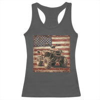 American Flag Quad 4 Wheeler Racerback Tank Top Vintage Retro Cool ATV Quadrider Off Road Clothing - Wonder Print Shop