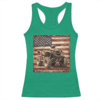 American Flag Quad 4 Wheeler Racerback Tank Top Vintage Retro Cool ATV Quadrider Off Road Clothing - Wonder Print Shop