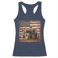 American Flag Quad 4 Wheeler Racerback Tank Top Vintage Retro Cool ATV Quadrider Off Road Clothing - Wonder Print Shop