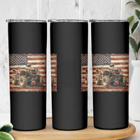 American Flag Quad 4 Wheeler Skinny Tumbler Vintage Retro Cool ATV Quadrider Off Road Clothing - Wonder Print Shop