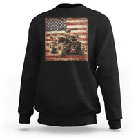 American Flag Quad 4 Wheeler Sweatshirt Vintage Retro Cool ATV Quadrider Off Road Clothing - Wonder Print Shop