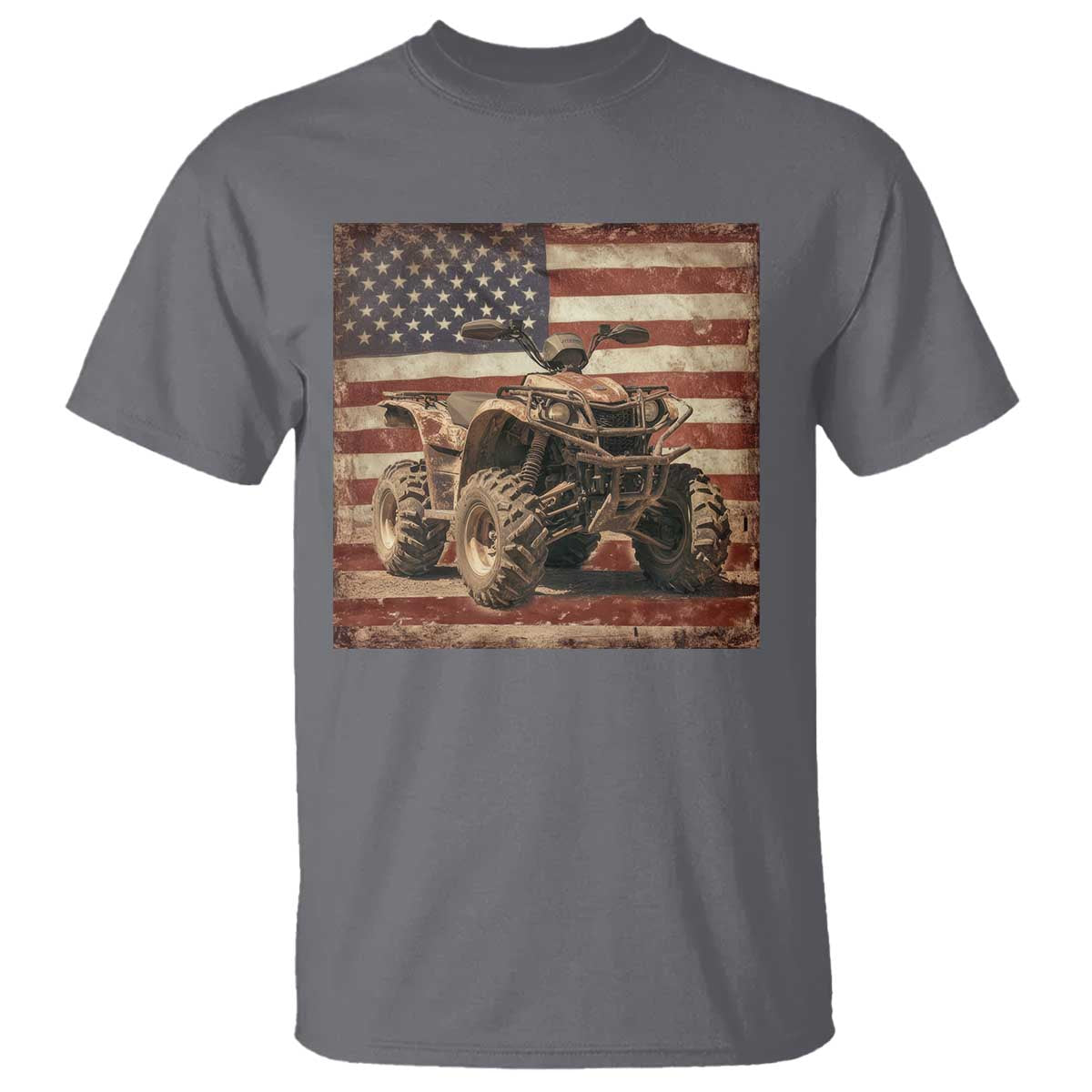 American Flag Quad 4 Wheeler T Shirt Vintage Retro Cool ATV Quadrider Off Road Clothing - Wonder Print Shop