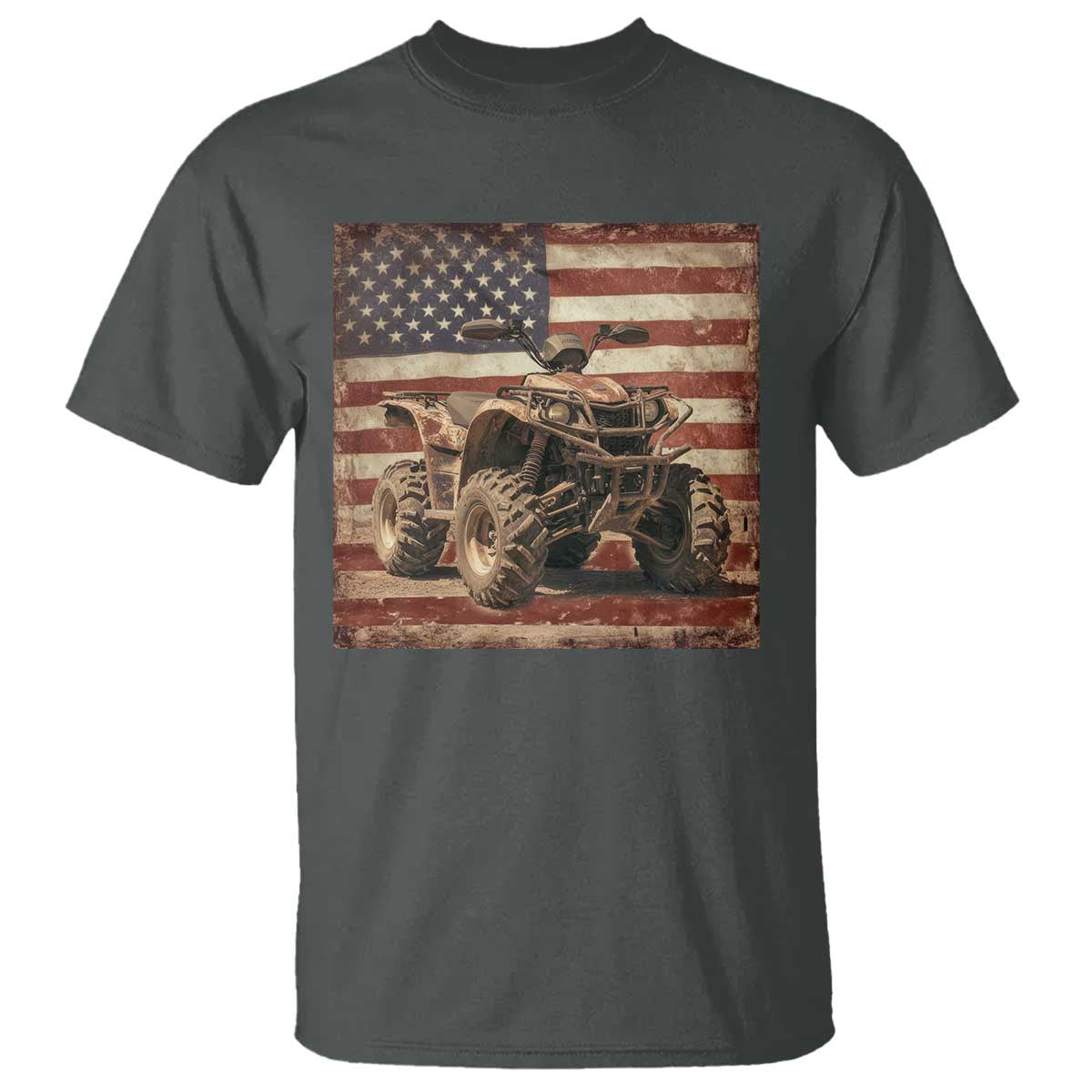 American Flag Quad 4 Wheeler T Shirt Vintage Retro Cool ATV Quadrider Off Road Clothing - Wonder Print Shop